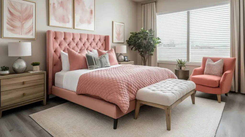 Cozy and Chic: Pink and Orange Bedroom Inspiration for a Stylish, Warm Retreat
