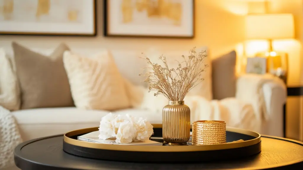 Budget-Friendly Cream Black and Gold Living Room Makeover Ideas for a Chic Update