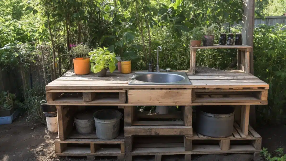 DIY Mud Kitchen for Kids: Rustic Backyard Play Space