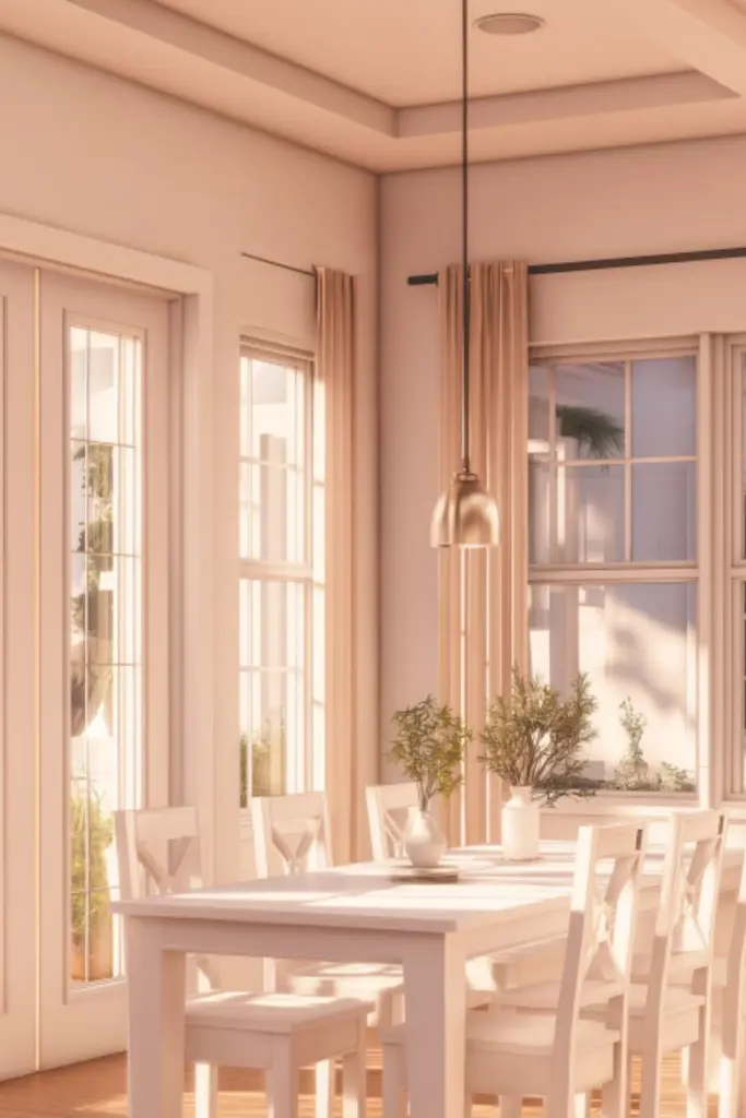 Minimalist Bloxburg Dining Room with Clean White Tones: Sleek Simplicity for Virtual Home Decor