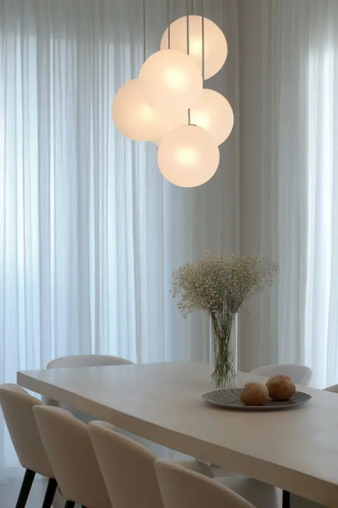 Minimalist Bloxburg Dining Room with Clean White Tones: Sleek Simplicity for Virtual Home Decor