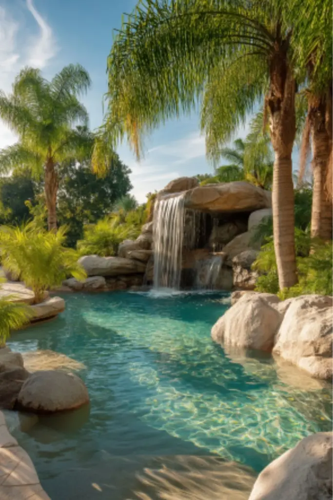 Tropical Backyard With Pool for Vacation Vibes at Home: Design Ideas for a Lush Outdoor Escape