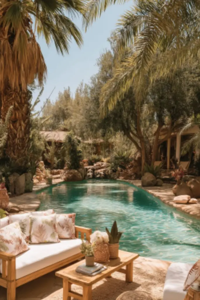 Tropical Backyard With Pool for Vacation Vibes at Home: Design Ideas for a Lush Outdoor Escape