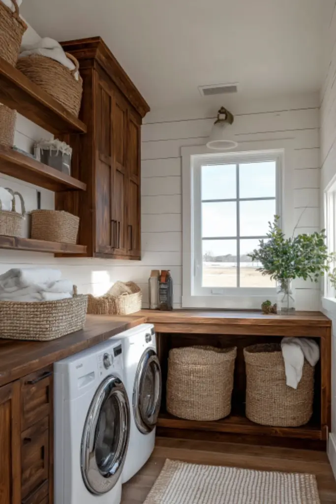 Farmhouse Style Laundry Room Bloxburg Builds with Vintage Charm and Cozy Details