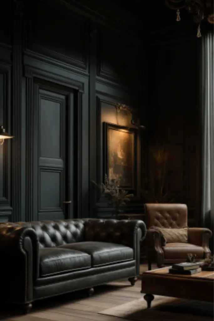 Moody Vintage Room Ideas with Dark Wood and Brass for Sophisticated Elegance