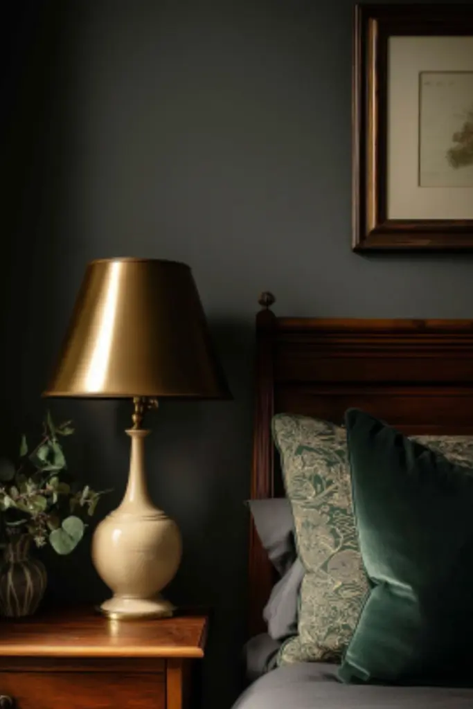 Moody Vintage Room Ideas with Dark Wood and Brass for Sophisticated Elegance
