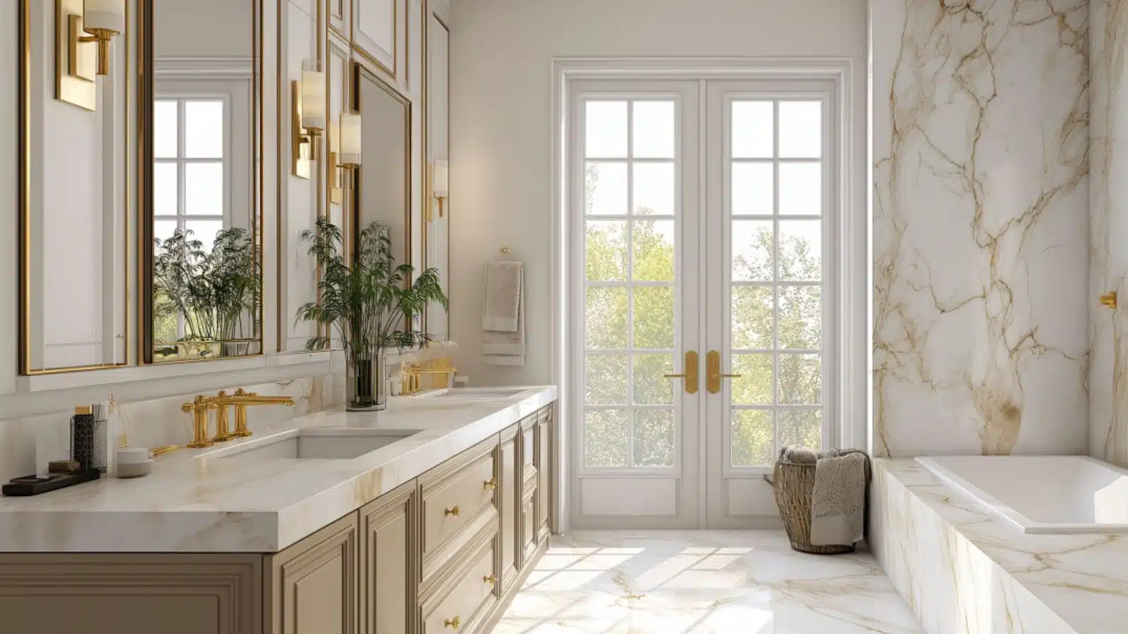 Luxury Master Bath Remodel Featuring Marble and Statement Lighting for an Elevated Spa-Like Retreat