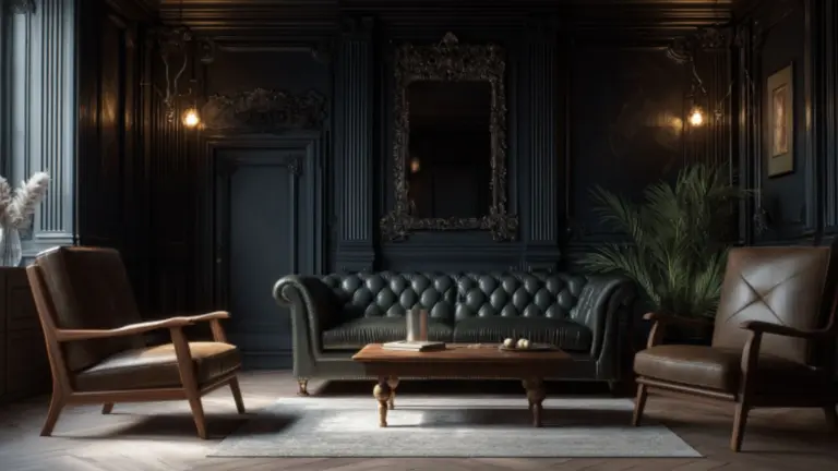 Moody Vintage Room Ideas with Dark Wood and Brass for Sophisticated Elegance