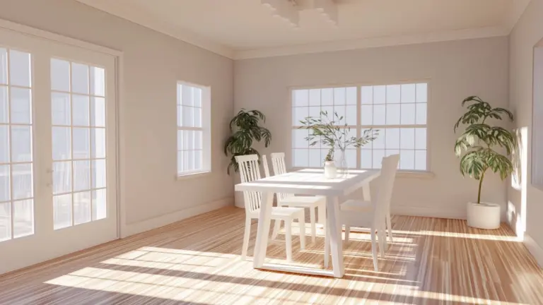 Minimalist Bloxburg Dining Room with Clean White Tones: Sleek Simplicity for Virtual Home Decor