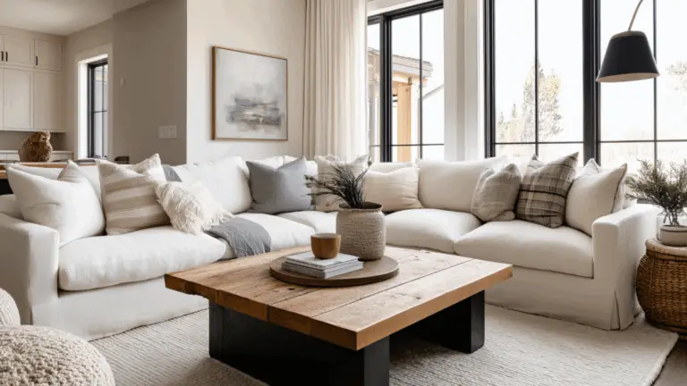 Modern Touches in a Classic Country Farmhouse Living Room: Style Ideas for a Beautiful Blend