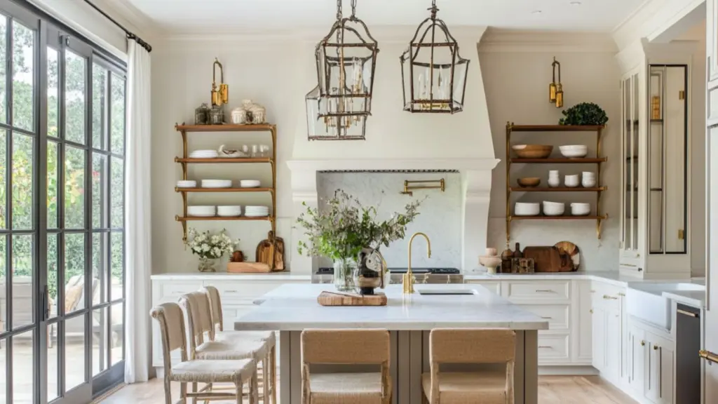 Modern French Chateau Kitchen with Antique Touches for Timeless Elegance