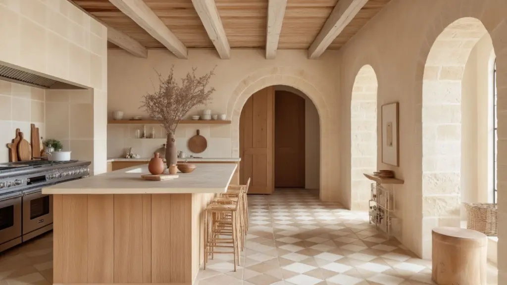 Modern French Chateau Kitchen with Antique Touches for Timeless Elegance