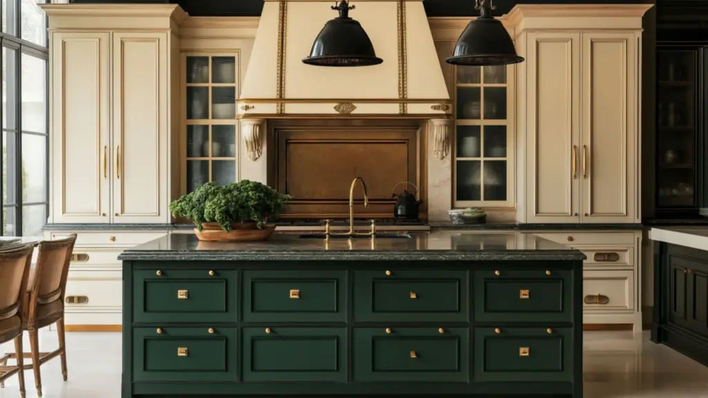 Modern French Chateau Kitchen with Antique Touches for Timeless Elegance