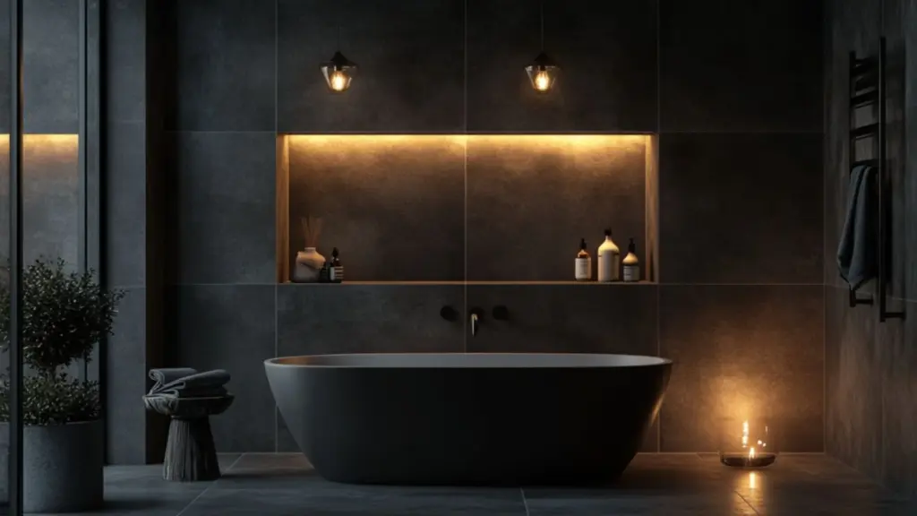 How to Style a Small Moody Bathroom with Plants & Glossy Tile: Create a Cozy, Elegant Space