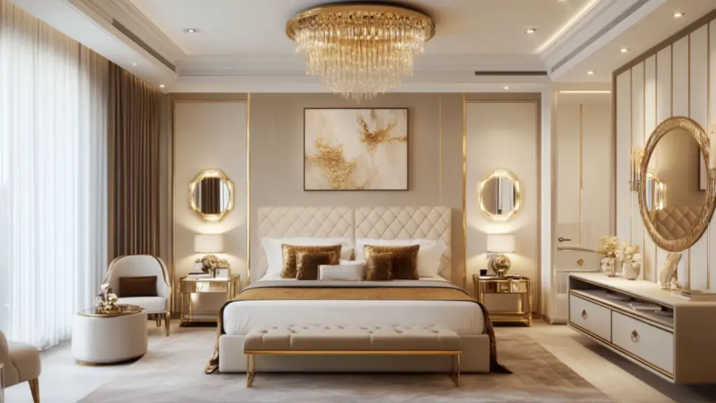 Modern Blue and Cream Bedroom Decor with Gold Accents: Create a Luxurious, Relaxing Space