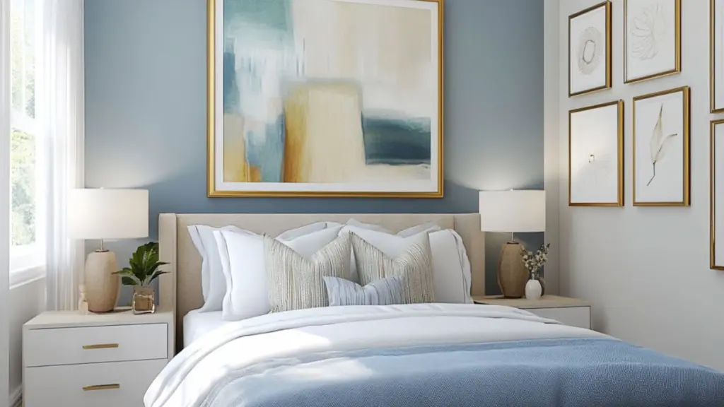 Modern Blue and Cream Bedroom Decor with Gold Accents: Create a Luxurious, Relaxing Space