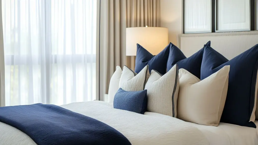 Modern Blue and Cream Bedroom Decor with Gold Accents: Create a Luxurious, Relaxing Space