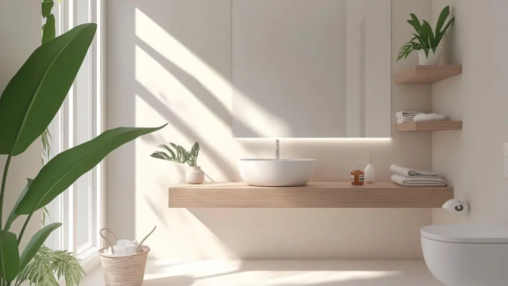 Minimalist Bloxburg Bathroom with Neutral Tones: Elegant and Functional Design Ideas