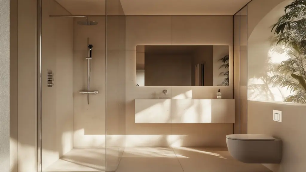 Minimalist Bloxburg Bathroom with Neutral Tones: Elegant and Functional Design Ideas