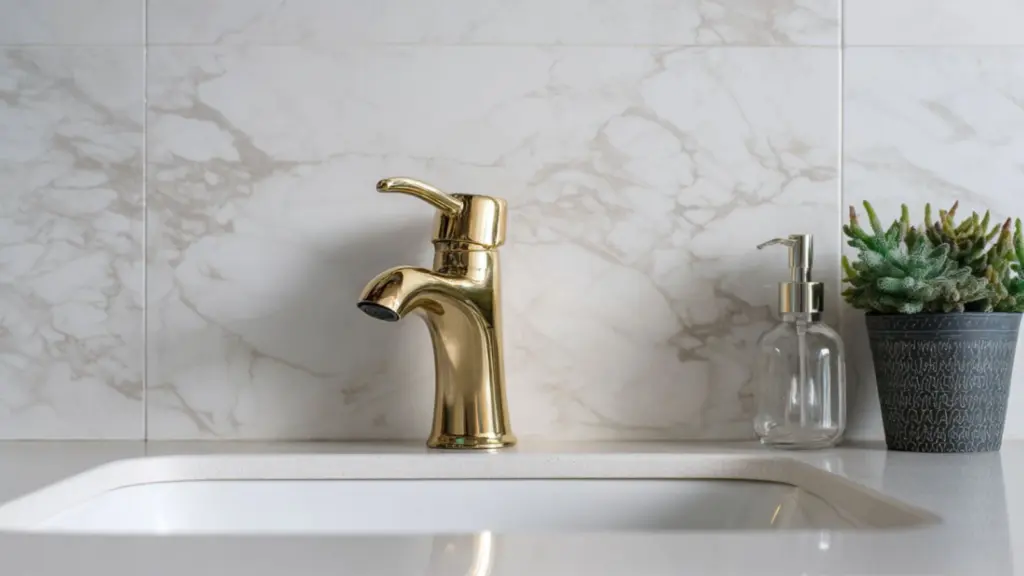 DIY Bathroom Counter Updates Using Peel Stick Backsplash