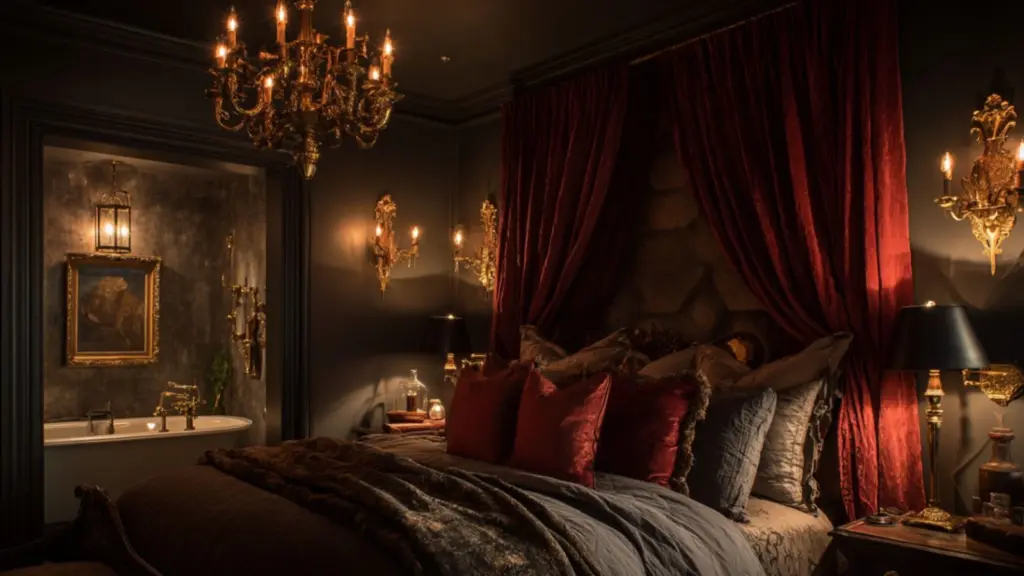 Dark Romantic Moody Bedroom Designs with Luxurious Textures for a Timeless, Seductive Look