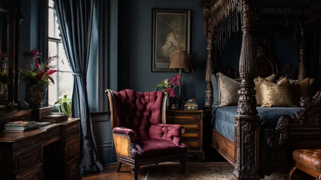 Dark Romantic Moody Bedroom Designs with Luxurious Textures for a Timeless, Seductive Look
