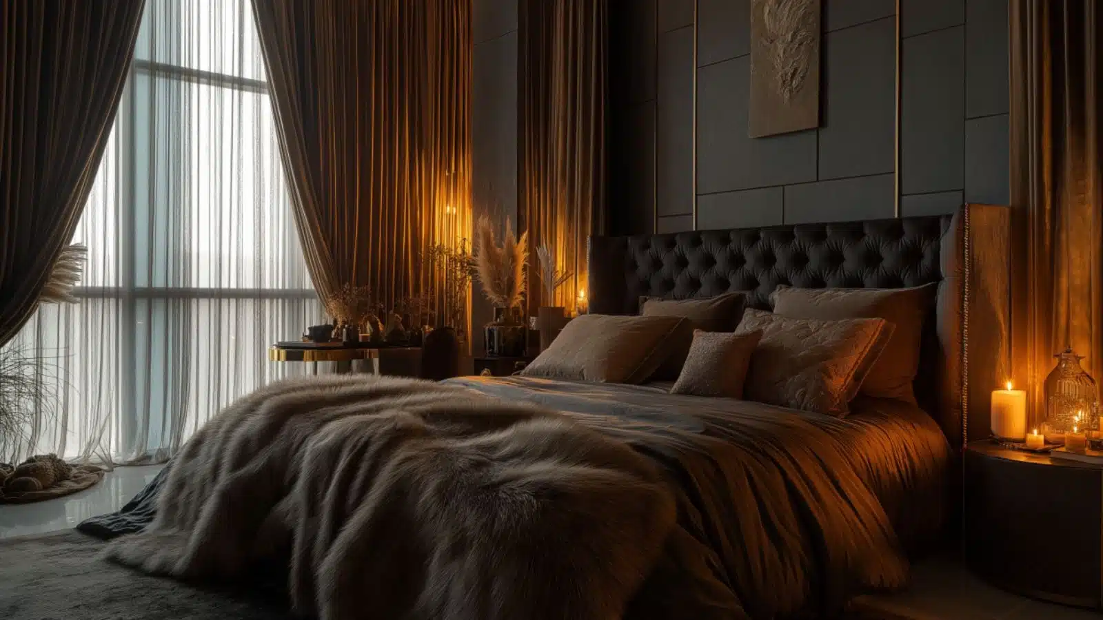 Dark Romantic Moody Bedroom Designs with Luxurious Textures for a Timeless, Seductive Look