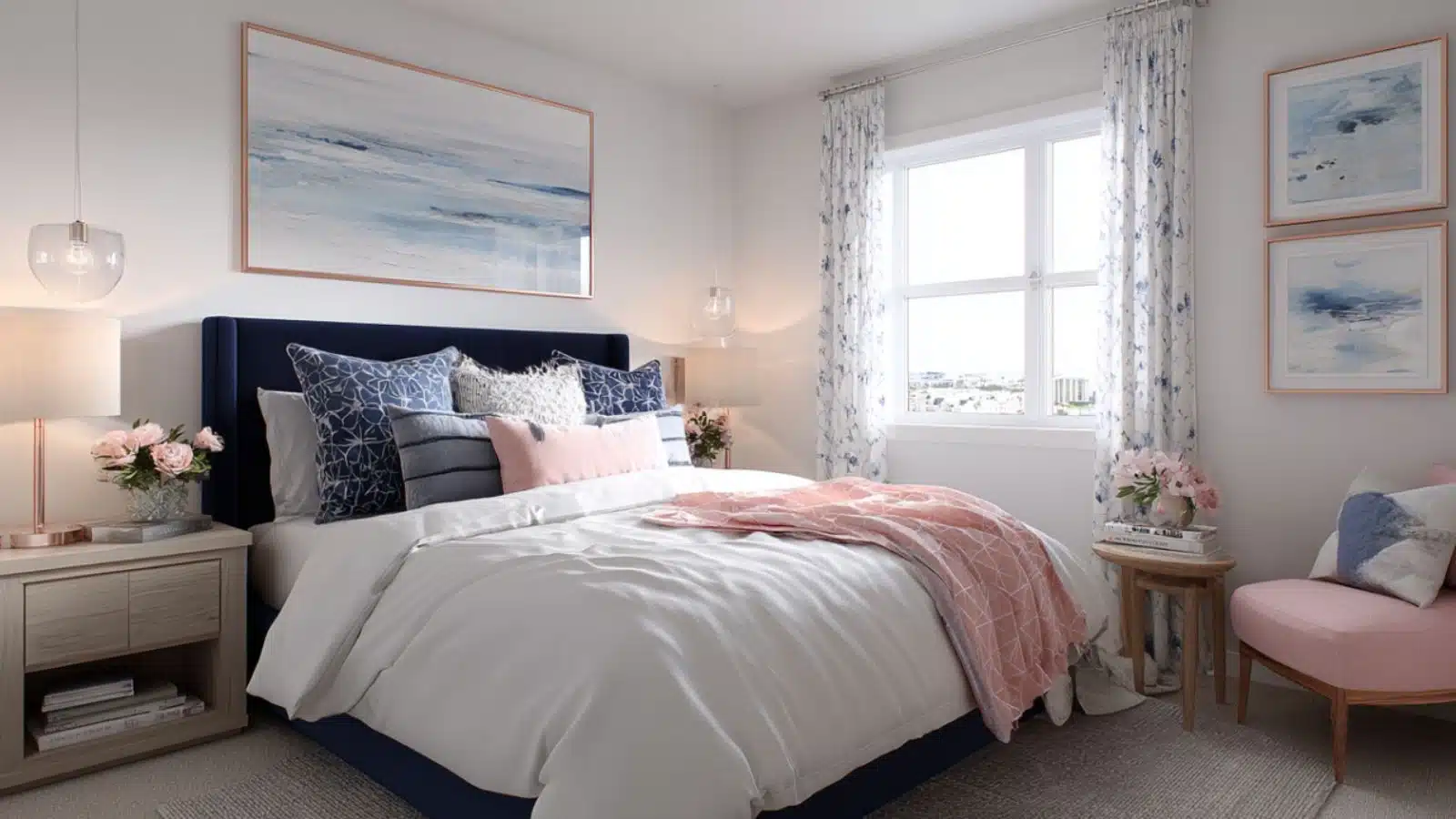 Modern Preppy Bedroom Decor with Coastal Touches: Chic and Breezy Style for a Fresh Look