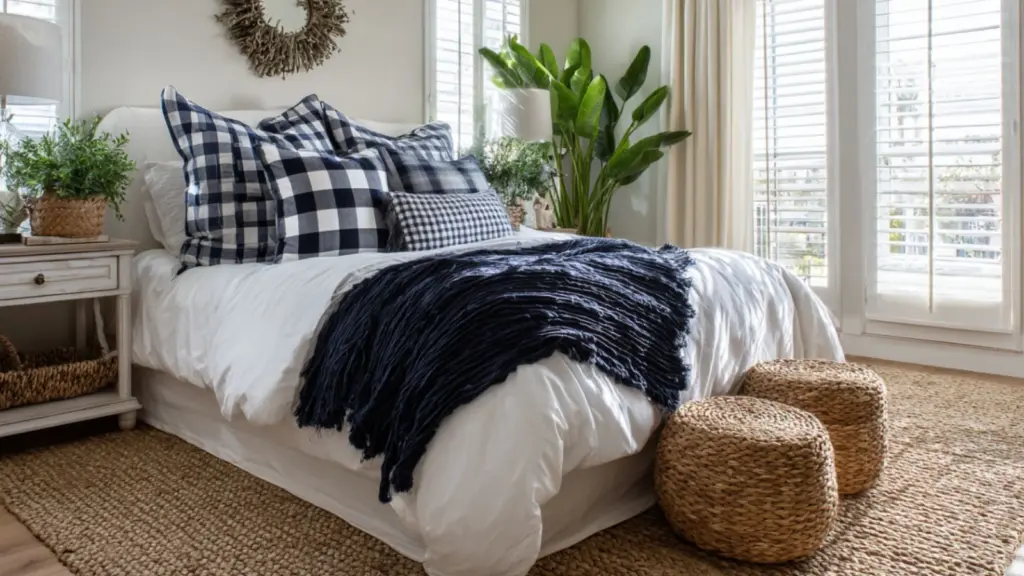 Modern Preppy Bedroom Decor with Coastal Touches: Chic and Breezy Style for a Fresh Look