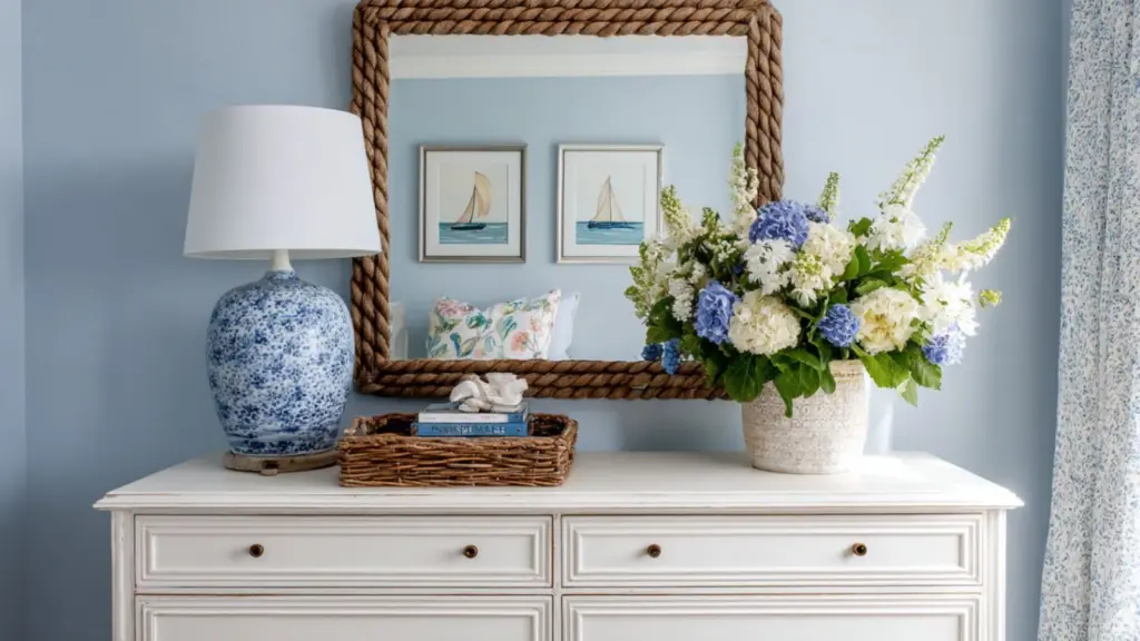 Modern Preppy Bedroom Decor with Coastal Touches: Chic and Breezy Style for a Fresh Look