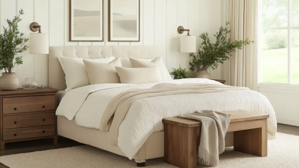 Modern Warm Cozy Bedroom Ideas: Neutral Tones and Natural Textures for a Relaxed Retreat