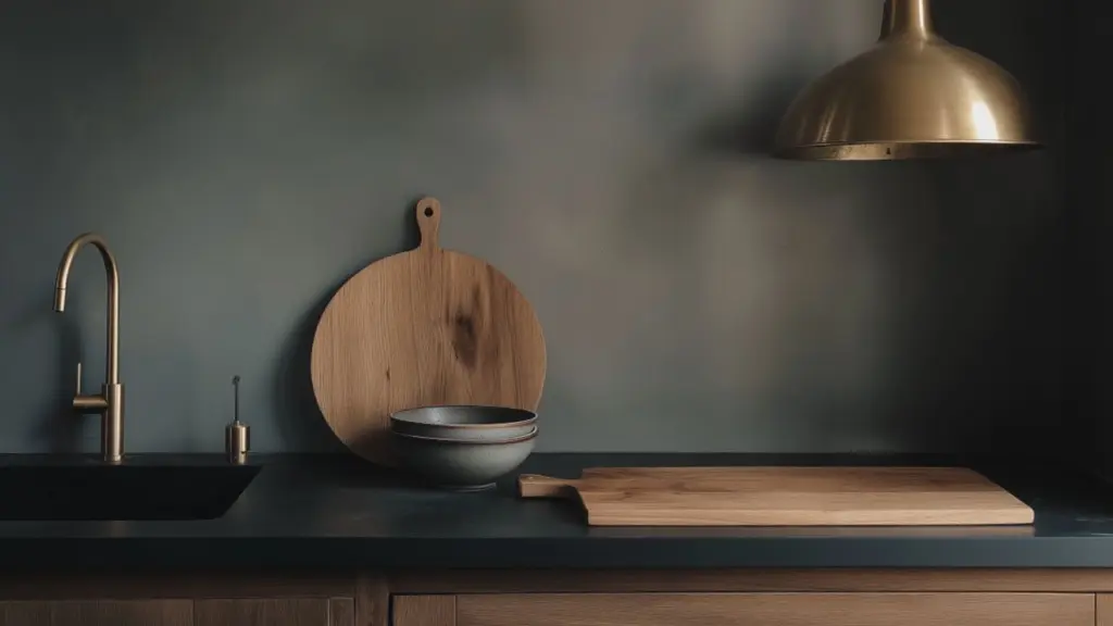 Dark Countertops in Minimalist Kitchen Designs: Elegant Contrast for a Sleek, Modern Look