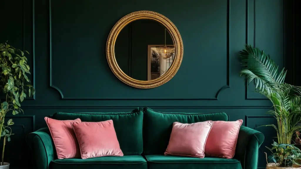 Moody Girly Living Room with Deep Hues: Elegant Styling for a Feminine and Dramatic Space