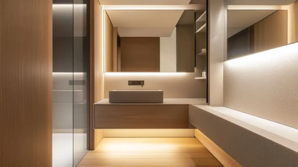 Modern Small Bathroom Design with Smart Storage