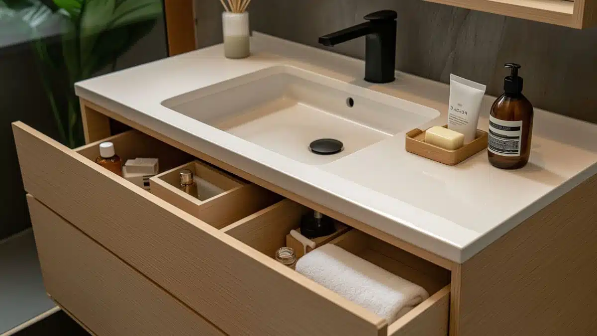 Modern Small Bathroom Design with Smart Storage