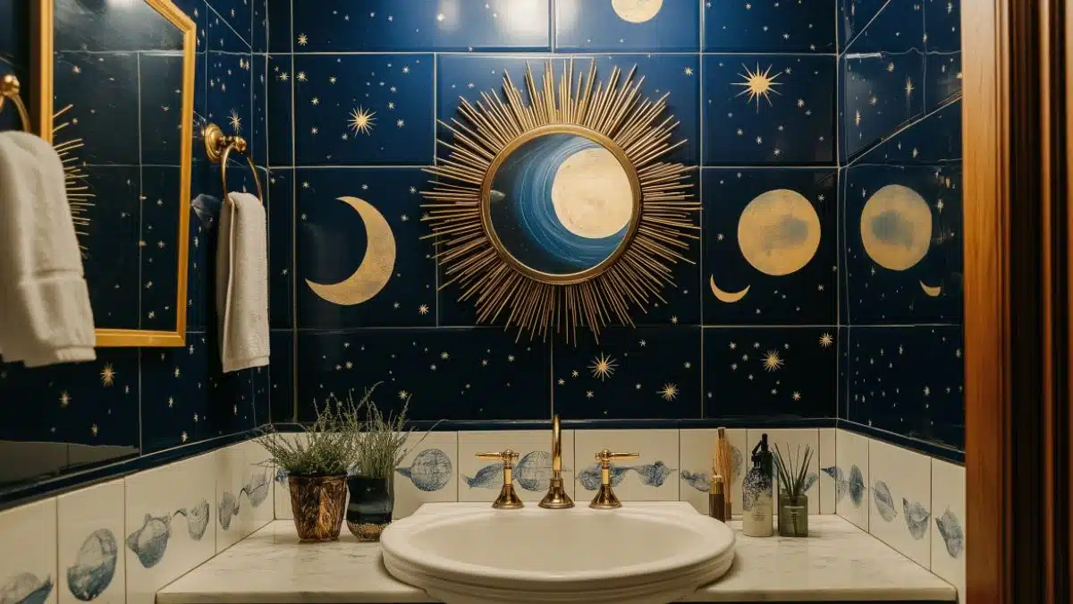 How to Style a Whimsigoth Bathroom with Celestial Accents