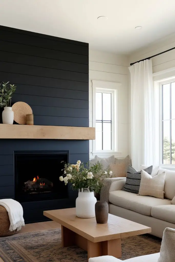 Black Fireplace Wall Ideas for Dramatic Focal Points That Elevate Any Living Space