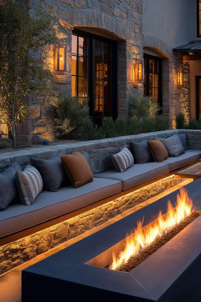 Create a Stylish Deck with Patio Underneath Featuring a Fire Pit and Cozy Seating
