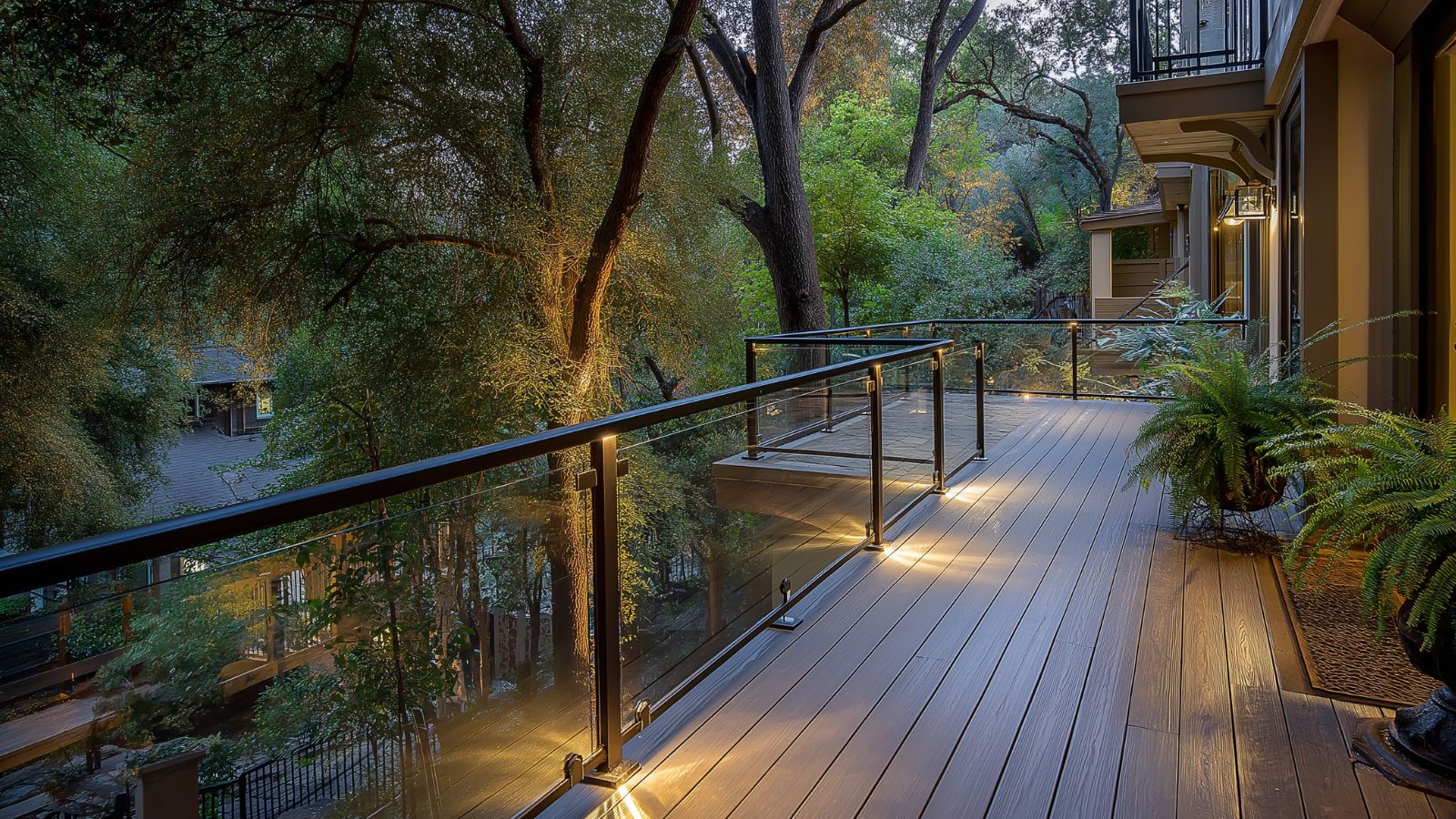Create a Stylish Deck with Patio Underneath Featuring a Fire Pit and Cozy Seating